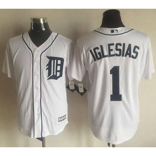 Detroit Tigers #1 Jose Iglesias White New Cool Base Stitched Jersey Men's