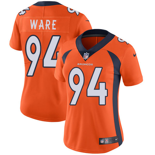 Denver Broncos #94 DeMarcus Ware Orange Team Color Women's Stitched Vapor Untouchable Limited Jersey Womens