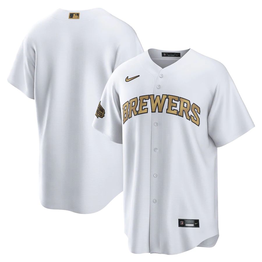 Milwaukee Brewers Blank Men's White 2022 All-Star Game Replica Jersey