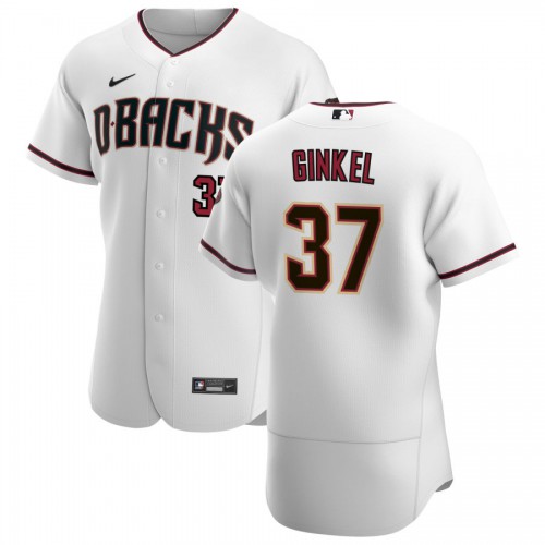 Arizona Arizona Diamondbacks #37 Kevin Ginkel Men's White Crimson Authentic Home Team Jersey Men's