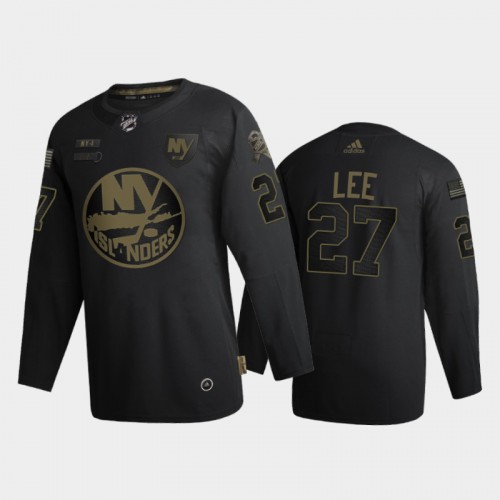 New York New York Islanders #27 Anders Lee Men's Adidas 2020 Veterans Day Authentic Jersey - Black Men's
