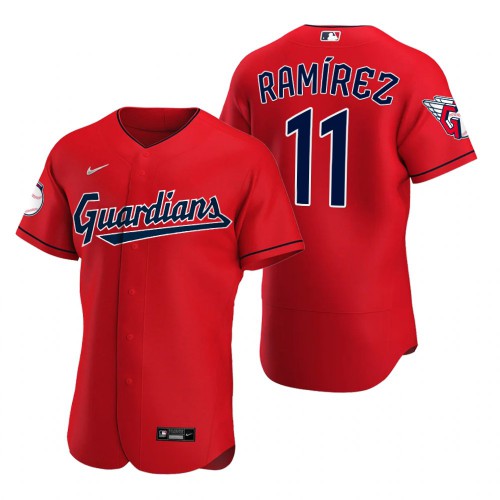 Cleveland Guardians #11 Jose Ramirez Red Men's 2022 Authentic Alternate Jersey Men's