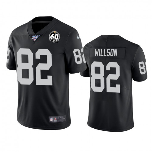 Las Vegas Raiders #82 Luke Willson Black 60th Anniversary Vapor Limited Stitched 100th Season Jersey Men's