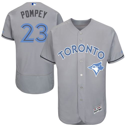 Toronto Blue Jays #23 Dalton Pompey Grey Flexbase Authentic Collection Father's Day Stitched Jersey Men's