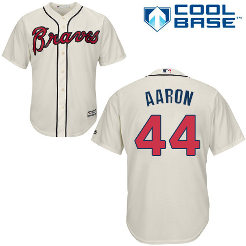 Atlanta Braves #44 Hank Aaron Cream Cool Base Stitched Youth Jersey Youth