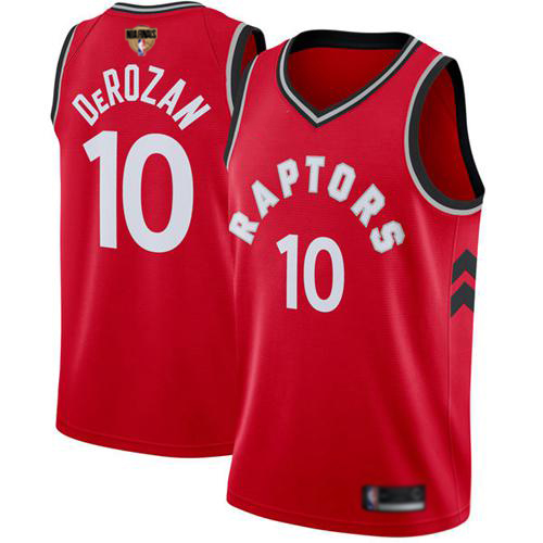 Toronto Raptors #10 DeMar DeRozan Red 2019 Finals Bound Swingman Icon Edition Jersey Mens