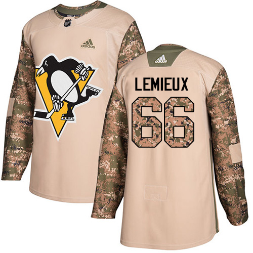 Adidas Pittsburgh Penguins #66 Mario Lemieux Camo Authentic 2017 Veterans Day Stitched Jersey Men's