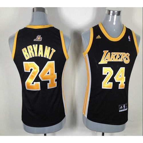 Los Angeles Lakers #24 Kobe Bryant Black Gold NO. Fashion Womens Stitched Jersey Womens