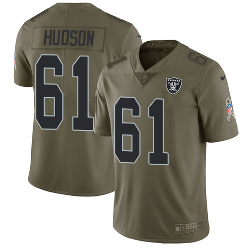 Las Vegas Raiders #61 Rodney Hudson Olive Men's Stitched Limited 2017 Salute To Service Jersey Men's