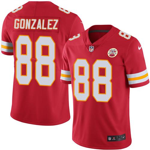 Kansas City Chiefs #88 Tony Gonzalez Red Team Color Men's Stitched Vapor Untouchable Limited Jersey Men's