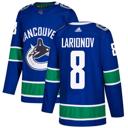 Adidas Vancouver Canucks #8 Igor Larionov Blue Home Authentic Stitched Jersey Men's