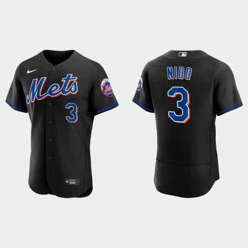 New York New York Mets #3 Tomas Nido Men's 2022 Authentic Alternate Stitched Jersey - Black Men's