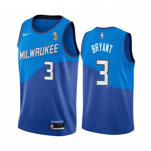Milwaukee Bucks #3 Elijah Bryant Youth 2021 Finals Champions City Edition Jersey Blue Youth