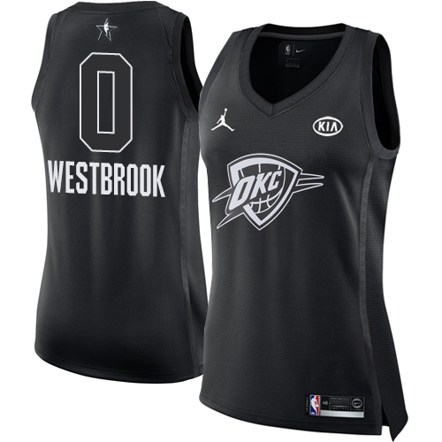 Oklahoma City Thunder #0 Russell Westbrook Black Womens Jordan Swingman 2018 All-Star Game Jersey Womens