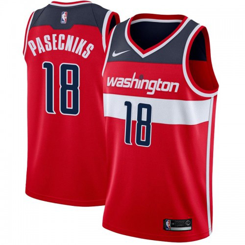 Washington Wizards #18 Anzejs Pasecniks Red Swingman Icon Edition Jersey Mens