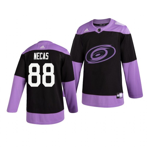 Carolina Carolina Hurricanes #88 Martin Necas Adidas Men's Hockey Fights Cancer Practice Jersey Black Men's