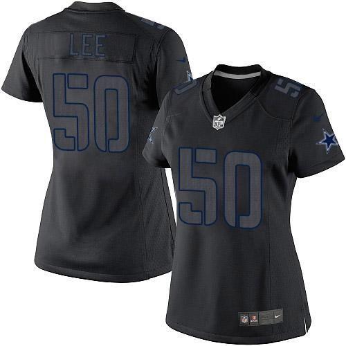 Dallas Cowboys #50 Sean Lee Black Impact Women's Stitched Limited Jersey Womens