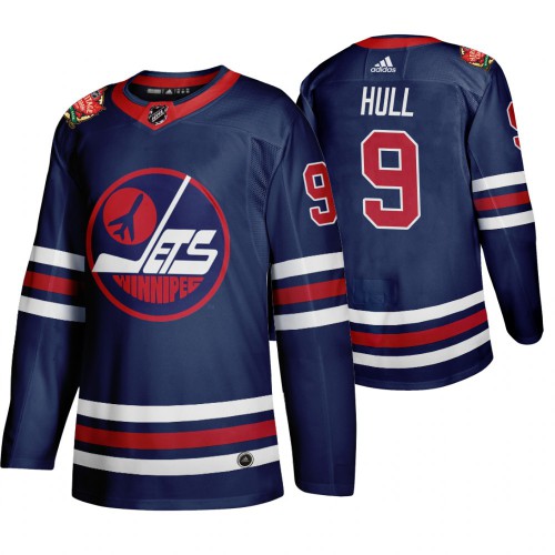 Winnipeg Winnipeg Jets #9 Bobby Hull Men's 2019-20 Heritage Classic Wha Navy Stitched Jersey Men's