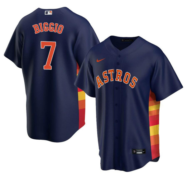 Houston Astros 7 Replica 2020 Navy Alternate Craig Biggio Jersey