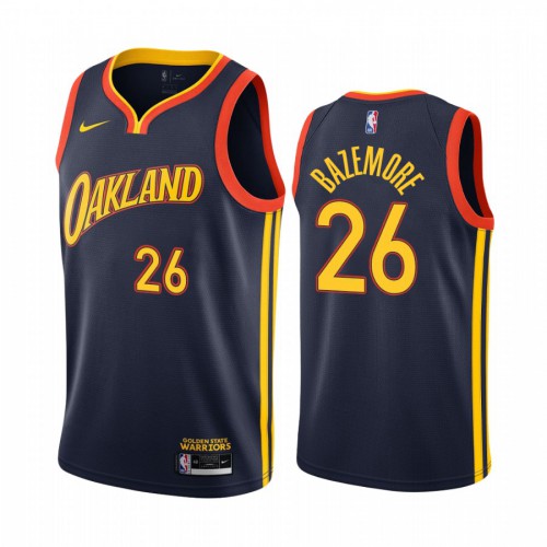 Golden State Warriors #26 Kent Bazemore Navy Womens Swingman 2020-21 City Edition Jersey Womens
