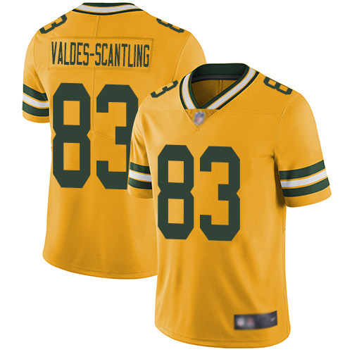 Green Bay Packers #83 Marquez Valdes-Scantling Yellow Youth Stitched Limited Rush Jersey Youth