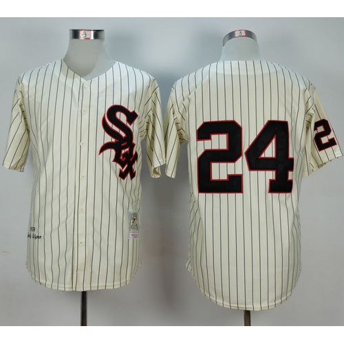 Mitchell And Ness 1959 Chicago White Sox #24 Early Wynn Cream Stitched Jersey Men's