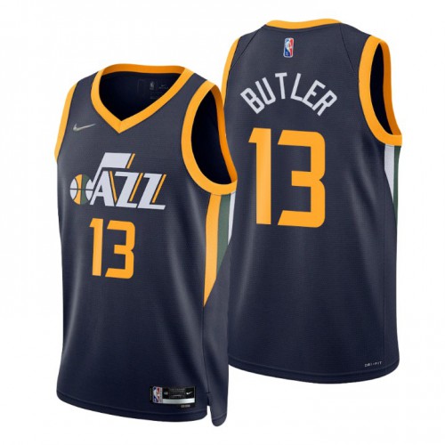 Utah Jazz #13 Jared Butler Navy Mens 2021-22 75th Anniversary Diamond Swingman Jersey - Icon Edition Mens