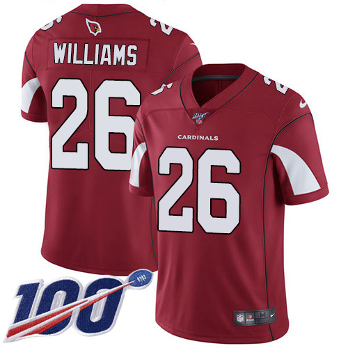 Arizona Cardinals #26 Brandon Williams Red Team Color Men's Stitched 100th Season Vapor Limited Jersey Men's