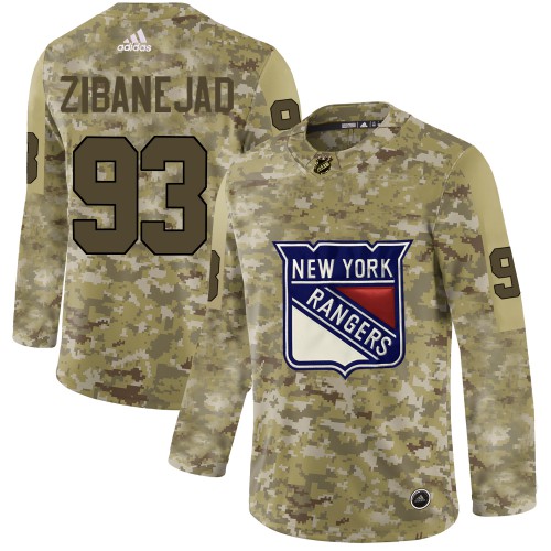 Adidas New York Rangers #93 Mika Zibanejad Camo Authentic Stitched Jersey Men's