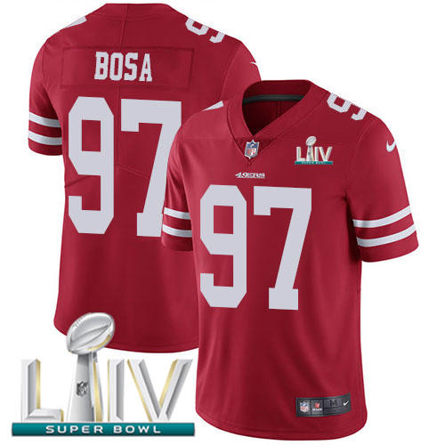 49ers #97 Nick Bosa Red Super Bowl LIV 2020 Team Color Youth Stitched Vapor Untouchable Limited Jersey