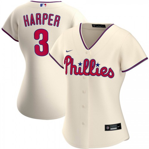 Philadelphia Philadelphia Phillies #3 Bryce Harper Women's Alternate 2020 Player Jersey Cream Womens