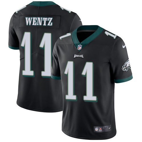 Philadelphia Eagles #11 Carson Wentz Black Alternate Men's Stitched Vapor Untouchable Limited Jersey Men's