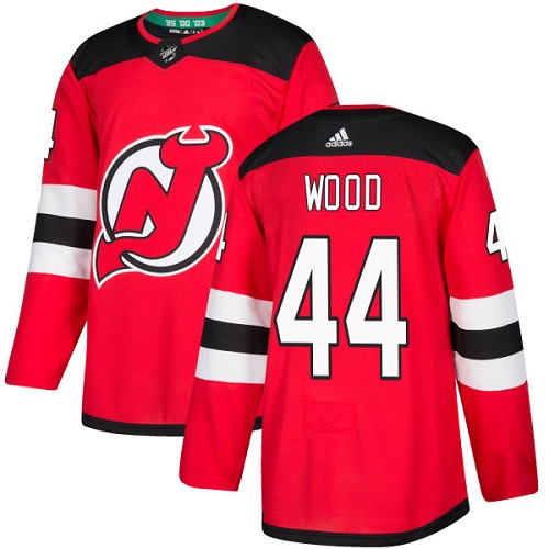 Adidas New Jersey Devils #44 Miles Wood Red Home Authentic Stitched Jersey Men's