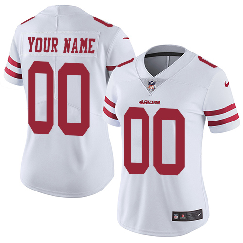 San Francisco 49ers Customized White Stitched Vapor Untouchable Limited Women's Jersey