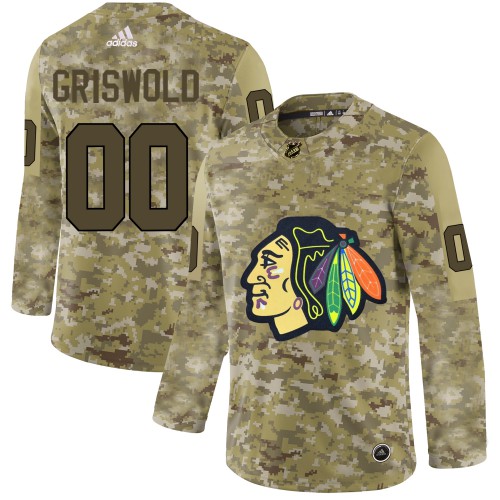 Adidas Chicago Blackhawks #00 Clark Griswold Camo Authentic Stitched Jersey Men's