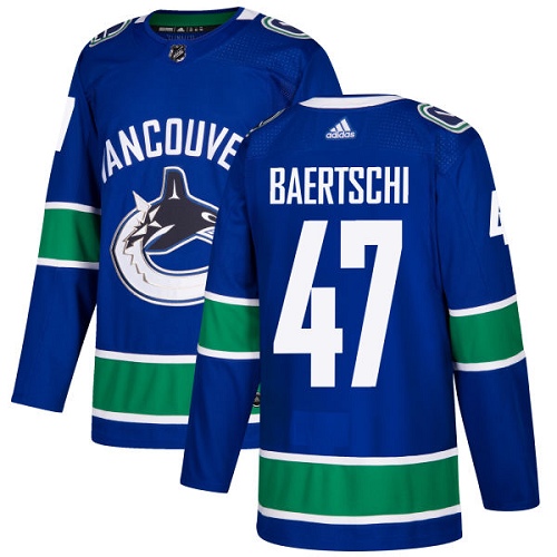 Adidas Vancouver Canucks #47 Sven Baertschi Blue Home Authentic Youth Stitched Jersey Youth