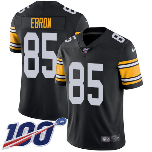 Pittsburgh Steelers #85 Eric Ebron Black Alternate Men's Stitched 100th Season Vapor Untouchable Limited Jersey Men's