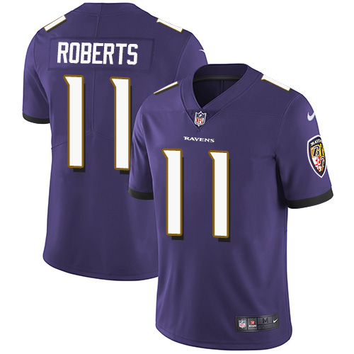 Baltimore Ravens #11 Seth Roberts Purple Team Color Youth Stitched Vapor Untouchable Limited Jersey Youth