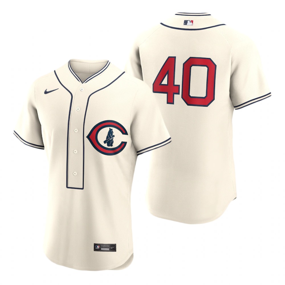 Chicago Cubs #40 Willson Contreras Men's 2022 Field Of Dreams Authentic Jersey - Cream