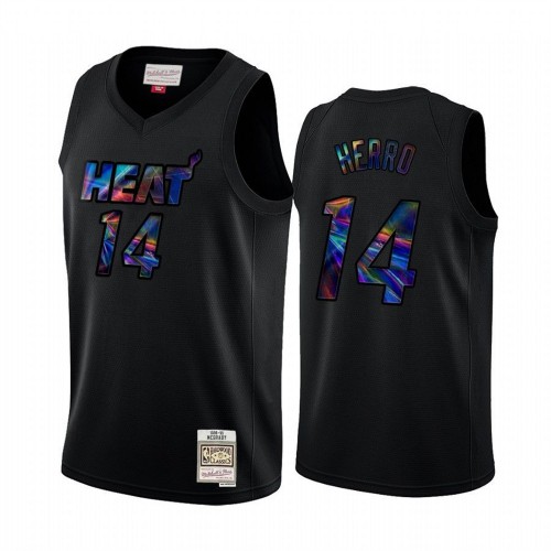 Miami Miami Heat #14 Tyler Herro Mens Iridescent HWC Limited Jersey - Black Mens