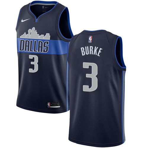 Dallas Mavericks #3 Trey Burke Navy Youth Swingman Statement Edition Jersey Youth