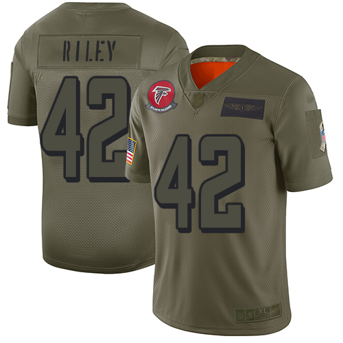 Atlanta Falcons #42 Duke Riley Camo Youth Stitched Limited 2019 Salute to Service Jersey Youth