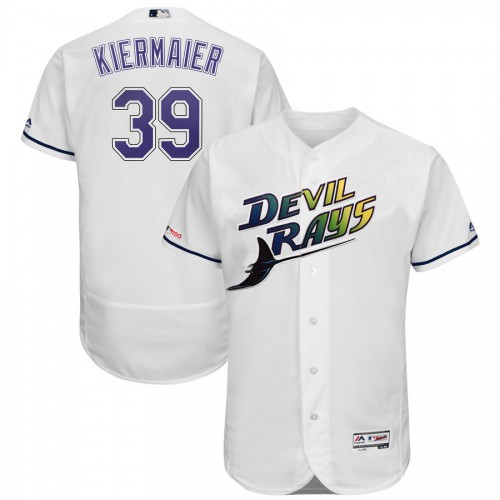Tampa Bay Tampa Bay Rays #39 Kevin Kiermaier Majestic Turn Back The Clock Home Flex Base Authentic Collection Player Jersey White Men's