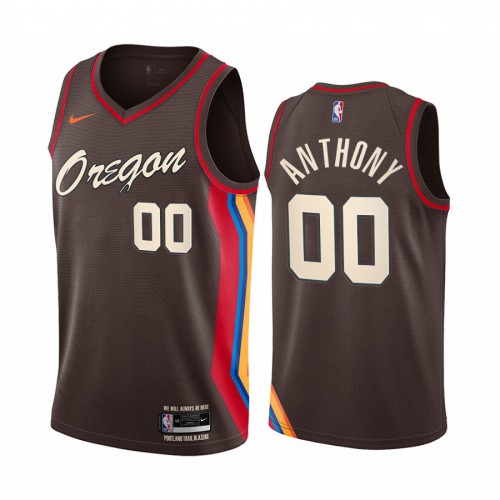 Portland Trail Blazers #00 Carmelo Anthony Chocolate Swingman 2020-21 City Edition Jersey Mens