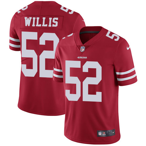 San Francisco 49ers #52 Patrick Willis Red Team Color Youth Stitched Vapor Untouchable Limited Jersey Youth