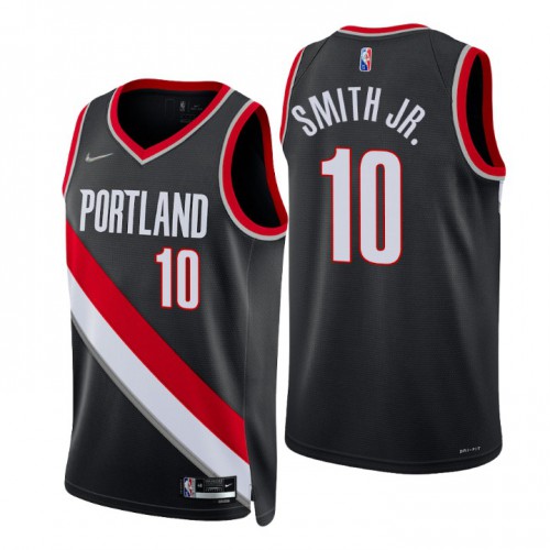 Portland Trail Blazers #10 Dennis Smith Jr. Black Mens 2021-22 75th Anniversary Diamond Swingman Jersey - Icon Edition Mens