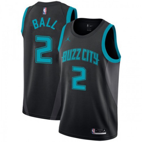 Charlotte Hornets #2 LaMelo Ball Black Womens Jordan Swingman City Edition 2018/19 Jersey Womens