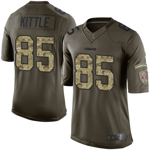 49ers #85 George Kittle Green Men's Stitched Limited 2015 Salute To Service Jersey