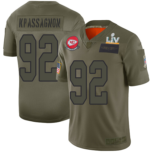 Kansas City Chiefs #92 Tanoh Kpassagnon Camo Men's Super Bowl LV Bound Stitched Limited 2019 Salute To Service Jersey Men's