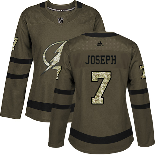 Adidas Tampa Bay Lightning #7 Mathieu Joseph Green Salute to Service Women's Stitched Jersey Womens